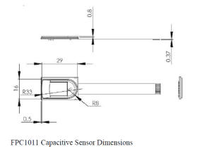 FPC1011 Fingerprint Sensor Size